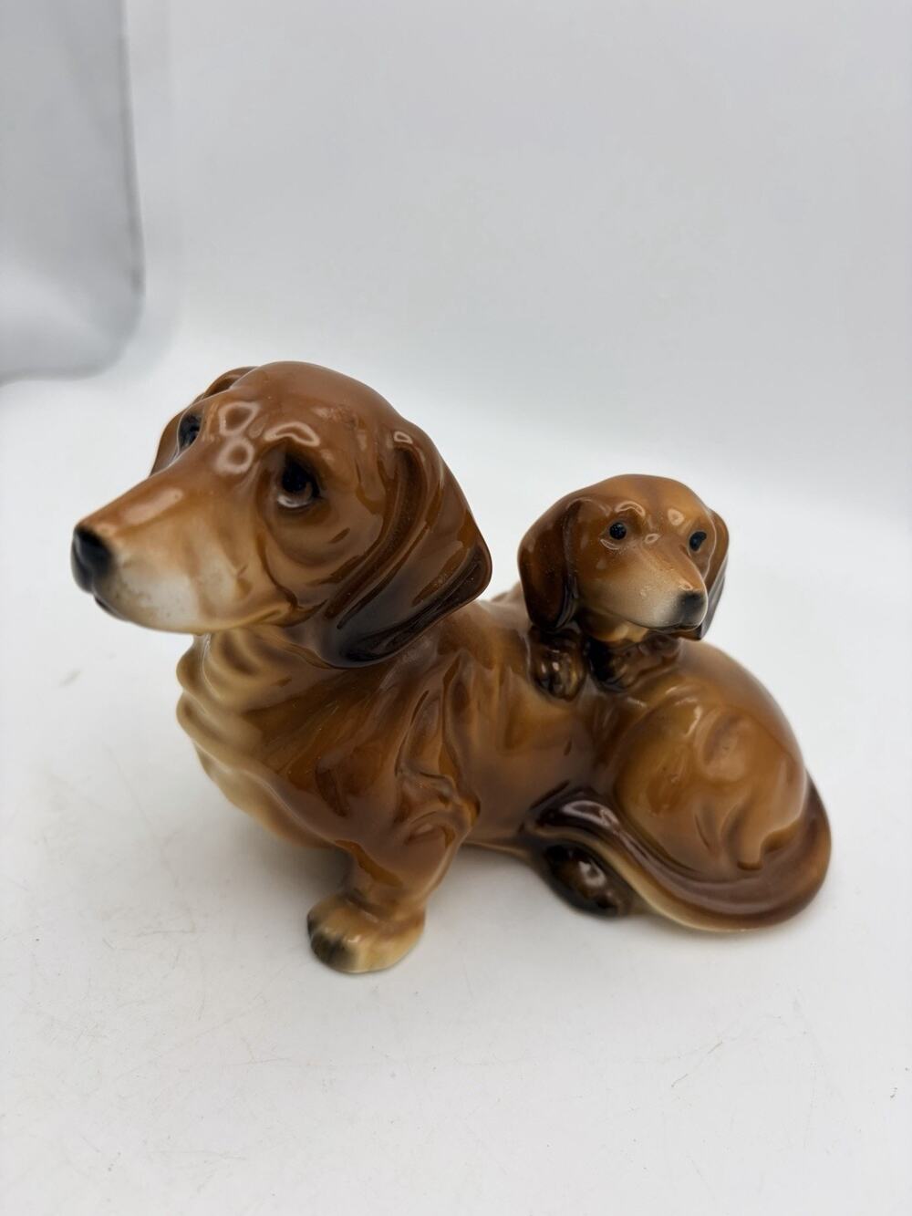Vintage Mother And Pup Doxie. Japan 1950 - 1960 Napcoware.
